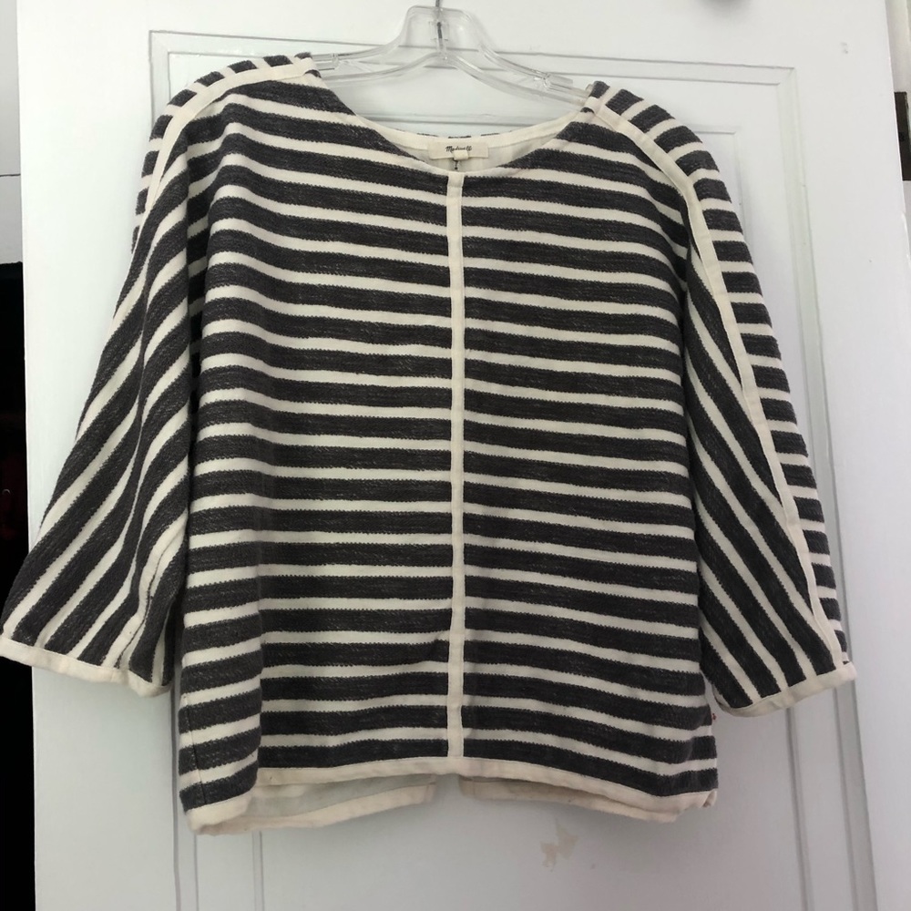 MadeWell zip up back striped long sleeve